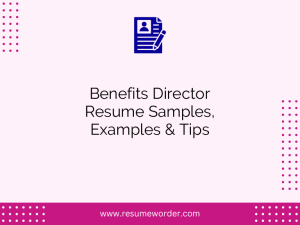 benefits director resume samples examples tips