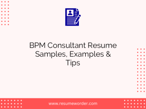 bpm consultant resume samples examples tips