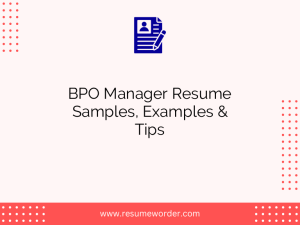 bpo manager resume samples examples tips