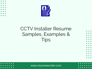 cctv installer resume samples examples tips