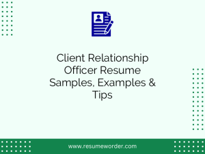 client relationship officer resume samples examples tips