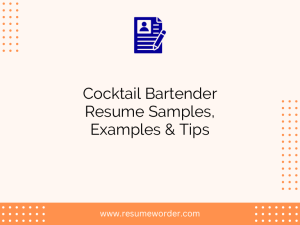 cocktail bartender resume samples examples tips