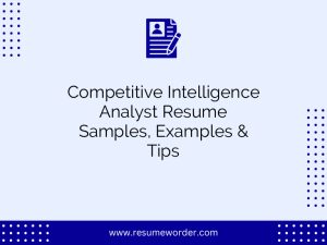 competitive intelligence analyst resume samples examples tips