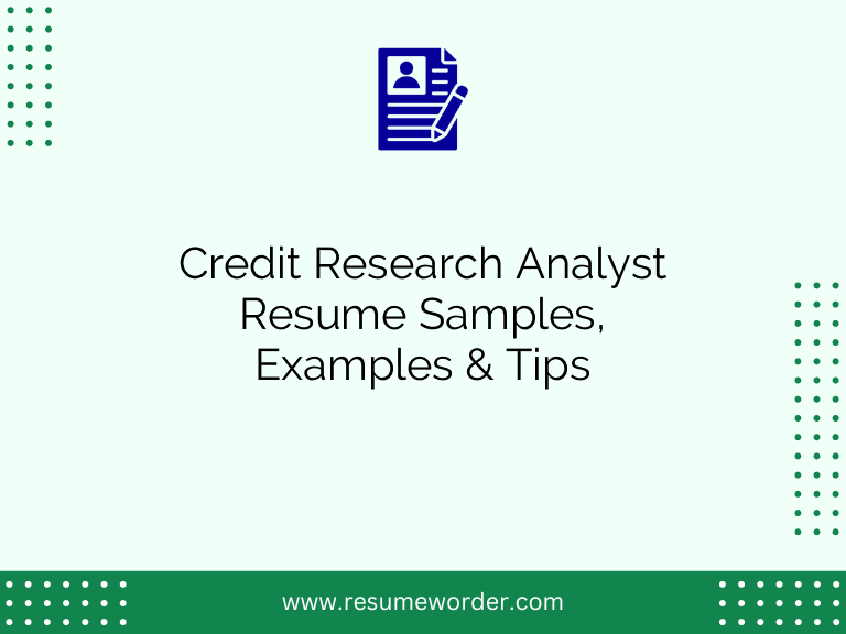 credit research analyst resume samples examples tips