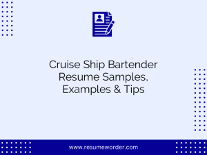 Cruise Ship Bartender Resume Samples, Examples & Tips