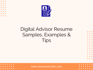 digital advisor resume samples examples tips
