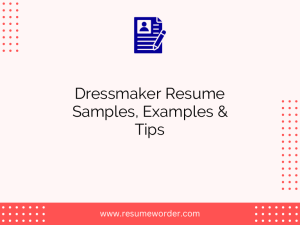 dressmaker resume samples examples tips