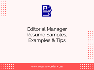 editorial manager resume samples examples tips