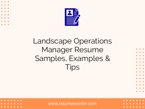 landscape operations manager resume samples examples tips