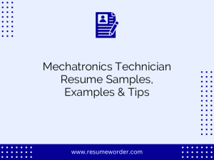 mechatronics technician resume samples examples tips