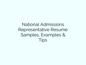 national admissions representative resume samples examples tips