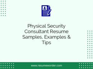 physical security consultant resume samples examples tips
