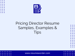 pricing director resume samples examples tips
