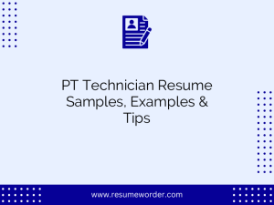 pt technician resume samples examples tips