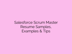 salesforce scrum master resume samples examples tips