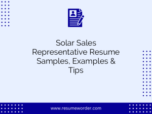 solar sales representative resume samples examples tips