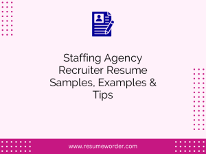 staffing agency recruiter resume samples examples tips