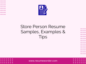 store person resume samples examples tips