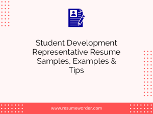 student development representative resume samples examples tips