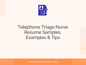 telephone triage nurse resume samples examples tips