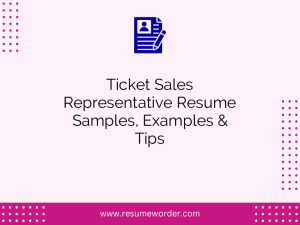 ticket sales representative resume samples examples tips