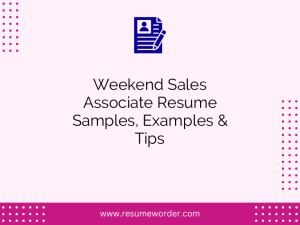 weekend sales associate resume samples examples tips
