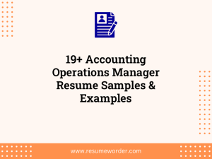 19 accounting operations manager resume samples examples