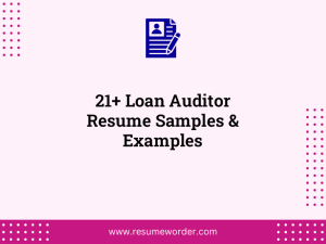 21 loan auditor resume samples examples