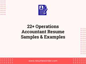 22 operations accountant resume samples examples