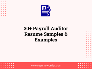 30 payroll auditor resume samples examples