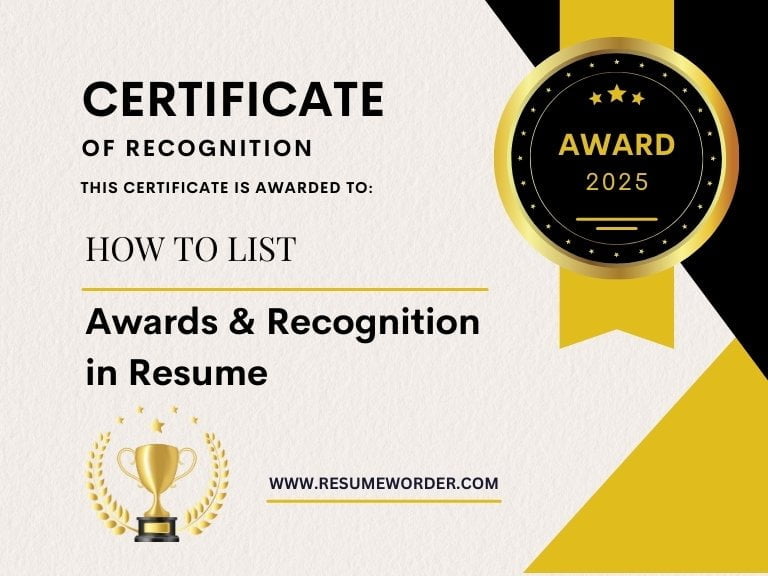 How to List Awards & Recognition on Resume 2024 [30+ Best Examples ...