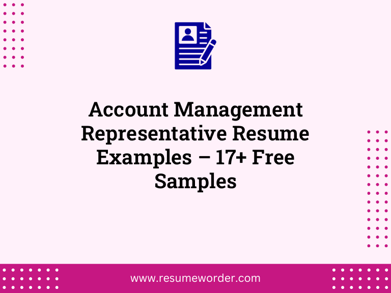 Account Management Representative Resume Examples - 17+ Free Samples ...