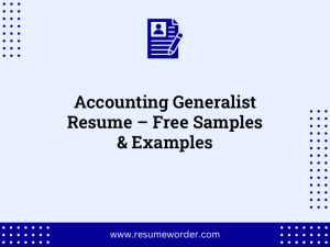 accounting generalist resume free samples examples