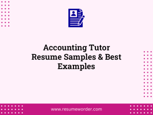 accounting tutor resume samples best examples