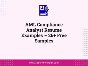 aml compliance analyst resume examples 26 free samples