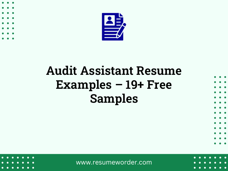 Audit Assistant Resume Examples - 19+ Free Samples - ResumeWorder