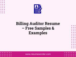 billing auditor resume free samples examples