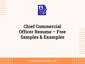 Chief Commercial Officer Resume – Free Samples & Examples