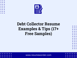 debt collector resume examples tips 17 free samples