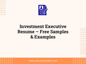 investment executive resume free samples examples