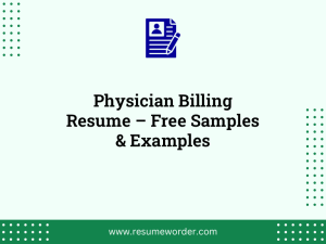 physician billing resume free samples examples
