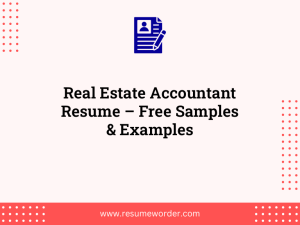 real estate accountant resume free samples examples