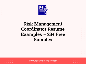 risk management coordinator resume examples 23 free samples