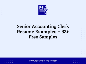 senior accounting clerk resume examples 32 free samples