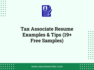 tax associate resume examples tips 19 free samples