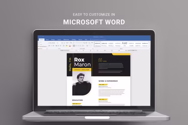 Black Yellow Stylish Resume in MS Word Format Black Yellow Stylish Resume in MS Word Format