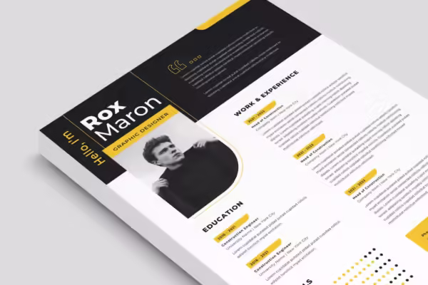 Graphic Designer Black Yellow Resume Graphic Designer Black Yellow Resume