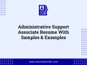 administrative support associate resume with samples examples