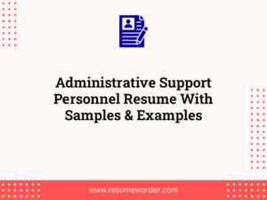 administrative support personnel resume with samples examples