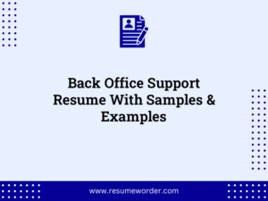 back office support resume with samples examples